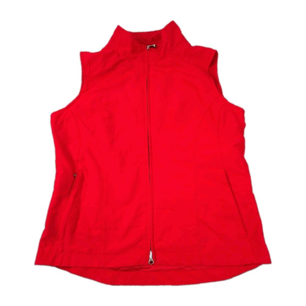 Scottevest RFID Travel Vest Women's M TEC Red Multi-Pocket Utility 18 Pocket EUC